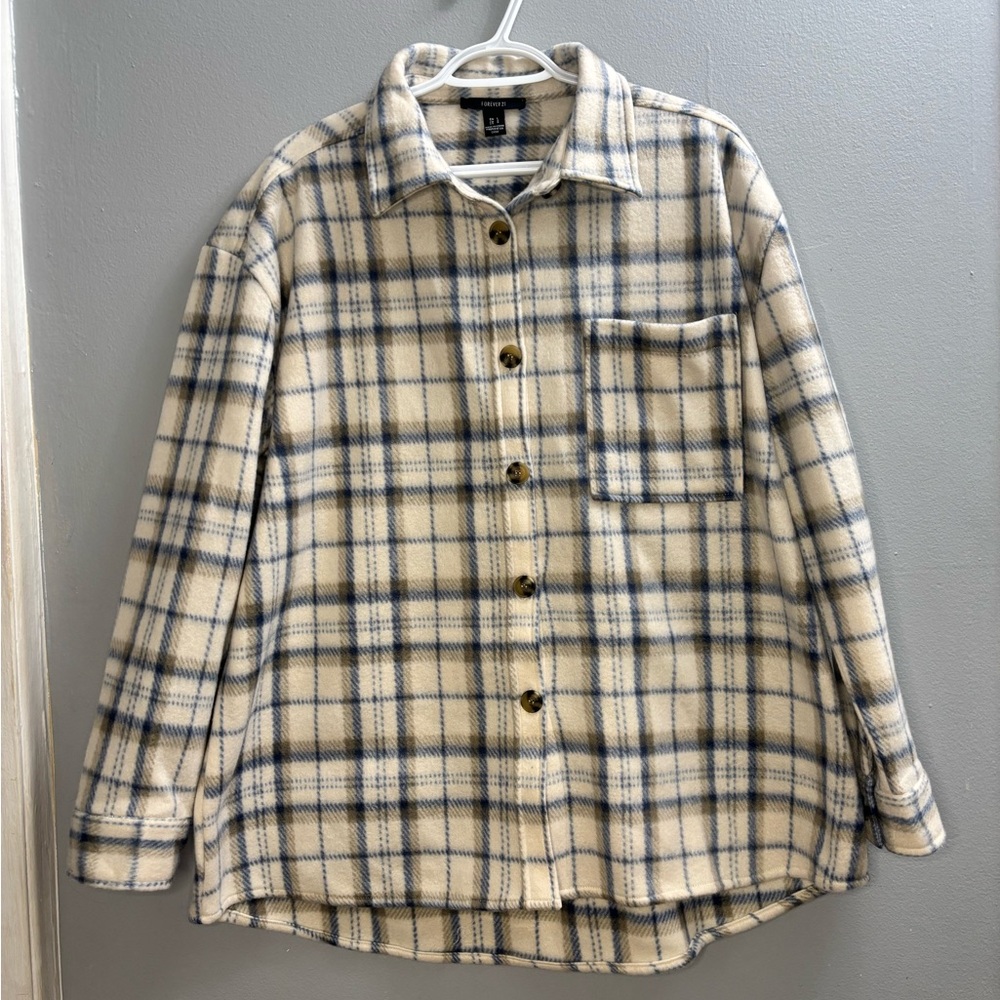 Forever 21 Plaid Button-Up Shacket – Size Large